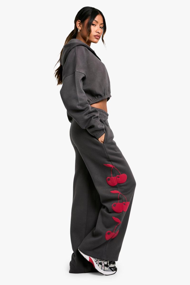 Вишневий слоган Straight Leg Jogger