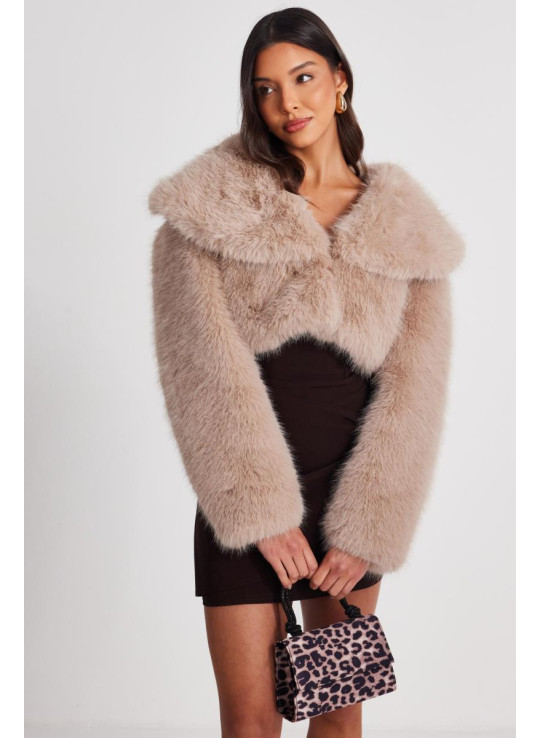 Кам'яний штучний хутряний куртка Кам'яний штучний хутряний куртка