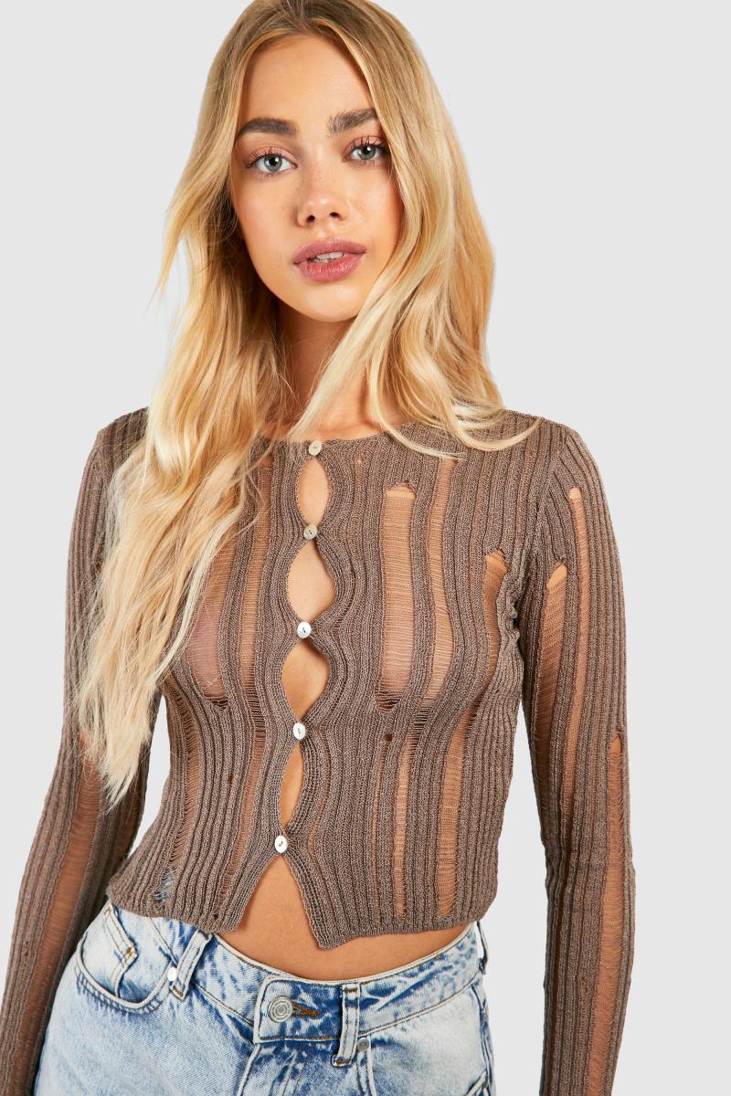 Драбина в’язана врожай кардиган